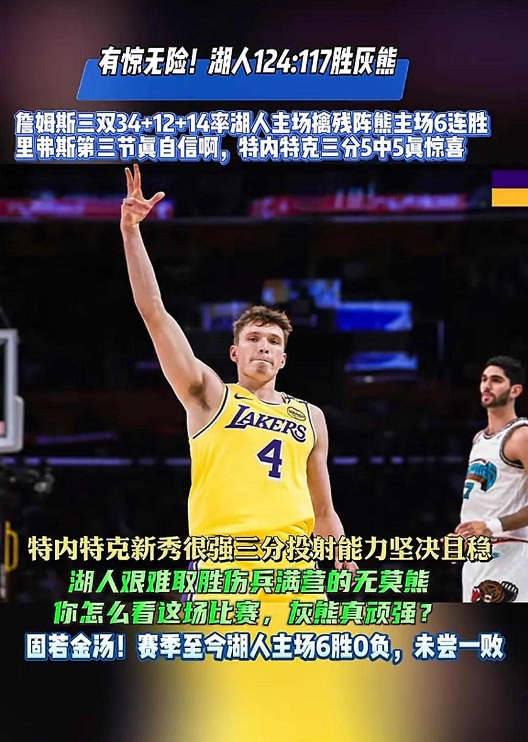 灰熊外线神奇表现，湖人防守整体不畅