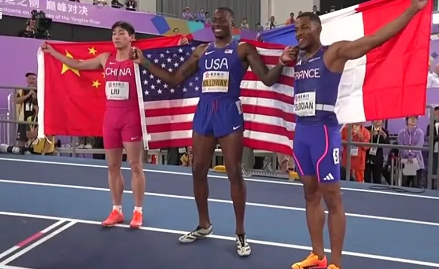 包含美国选手斩获田径比赛金牌，速度惊艳的词条